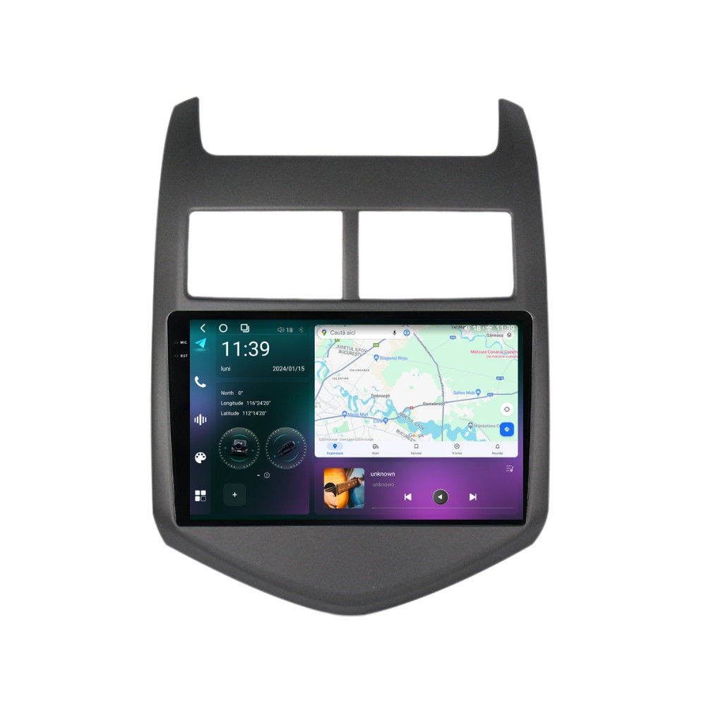 Navigatie dedicata cu Android Chevrolet Aveo 2011 - 2014, 12GB RAM, Radio GPS Dual Zone, Display 2K QLED 9.5