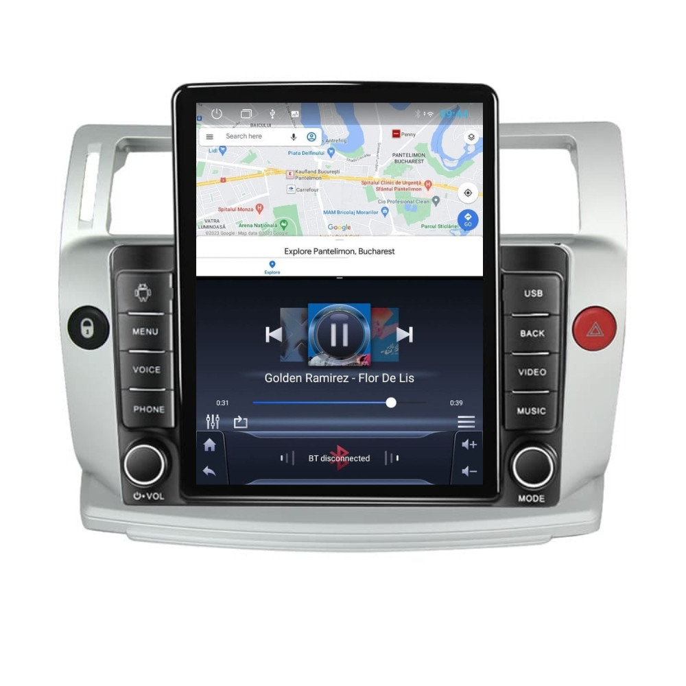 Navigatie dedicata cu Android Citroen C4 I 2004 - 2009, 1GB RAM, Radio GPS Dual Zone, Touchscreen IPS 9.7