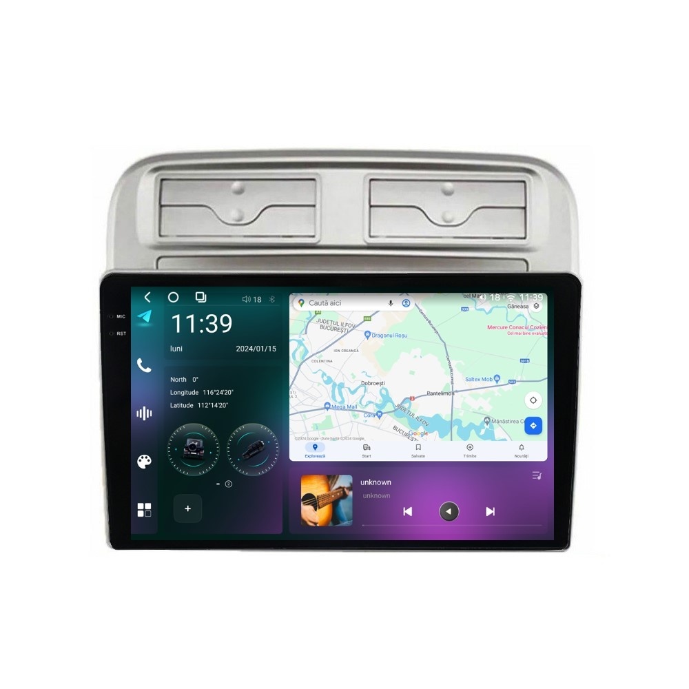 Navigatie dedicata cu Android Fiat Punto 199 / Grande Punto 2005 - 2010, 12GB RAM, Radio GPS Dual Zone, Display 2K QLED 9.5