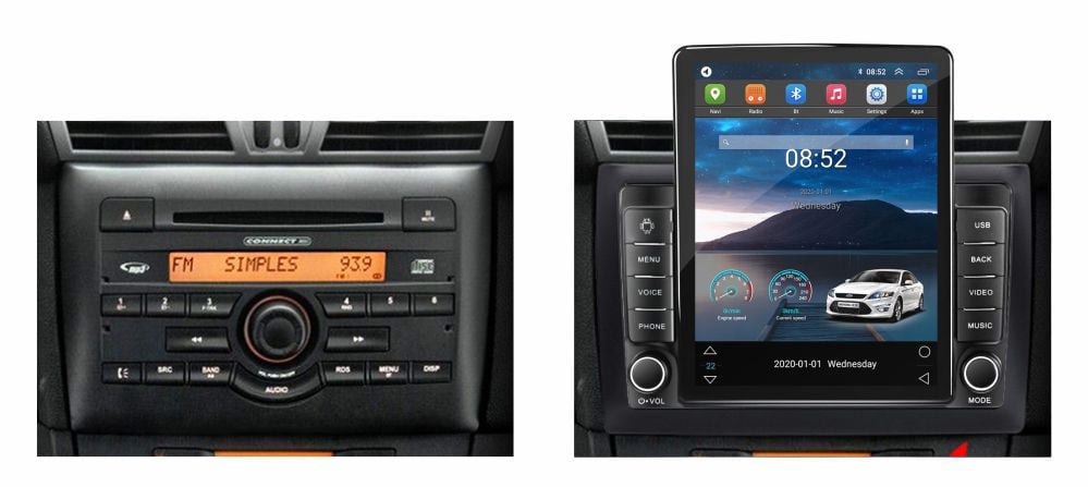 Navigatie dedicata cu Android Fiat Stilo 2001 - 2011, 2GB RAM, Radio GPS Dual Zone, Touchscreen IPS 9.7