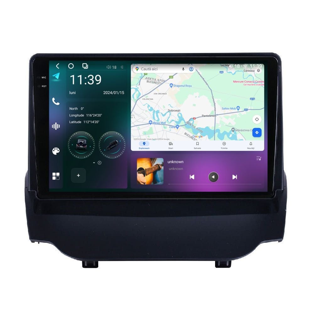 Navigatie dedicata cu Android Ford Ecosport 2012 - 2018, 12GB RAM, Radio GPS Dual Zone, Display 2K QLED 9.5