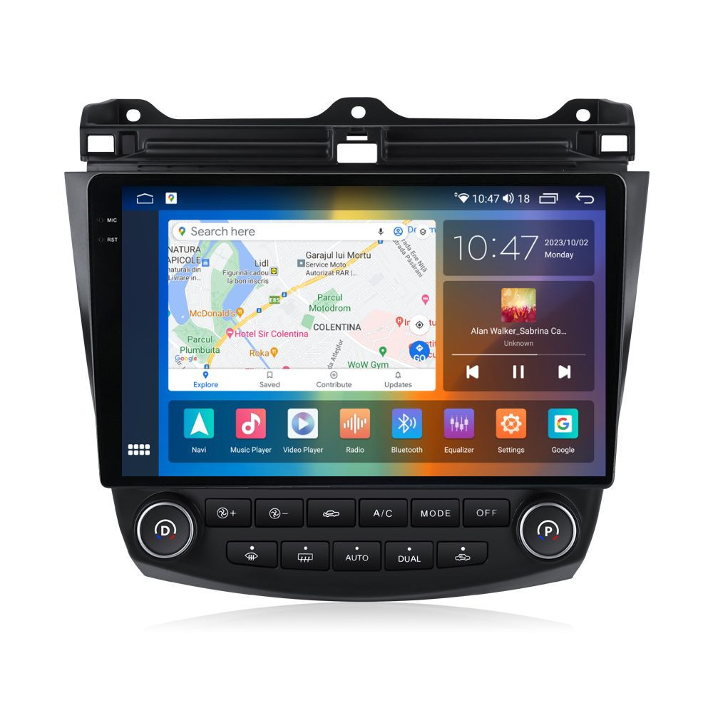 Navigatie dedicata cu Android Honda Accord VII 2003 - 2008 benzina, 4GB RAM, Radio GPS Dual Zone, Display 2K QLED 10.36