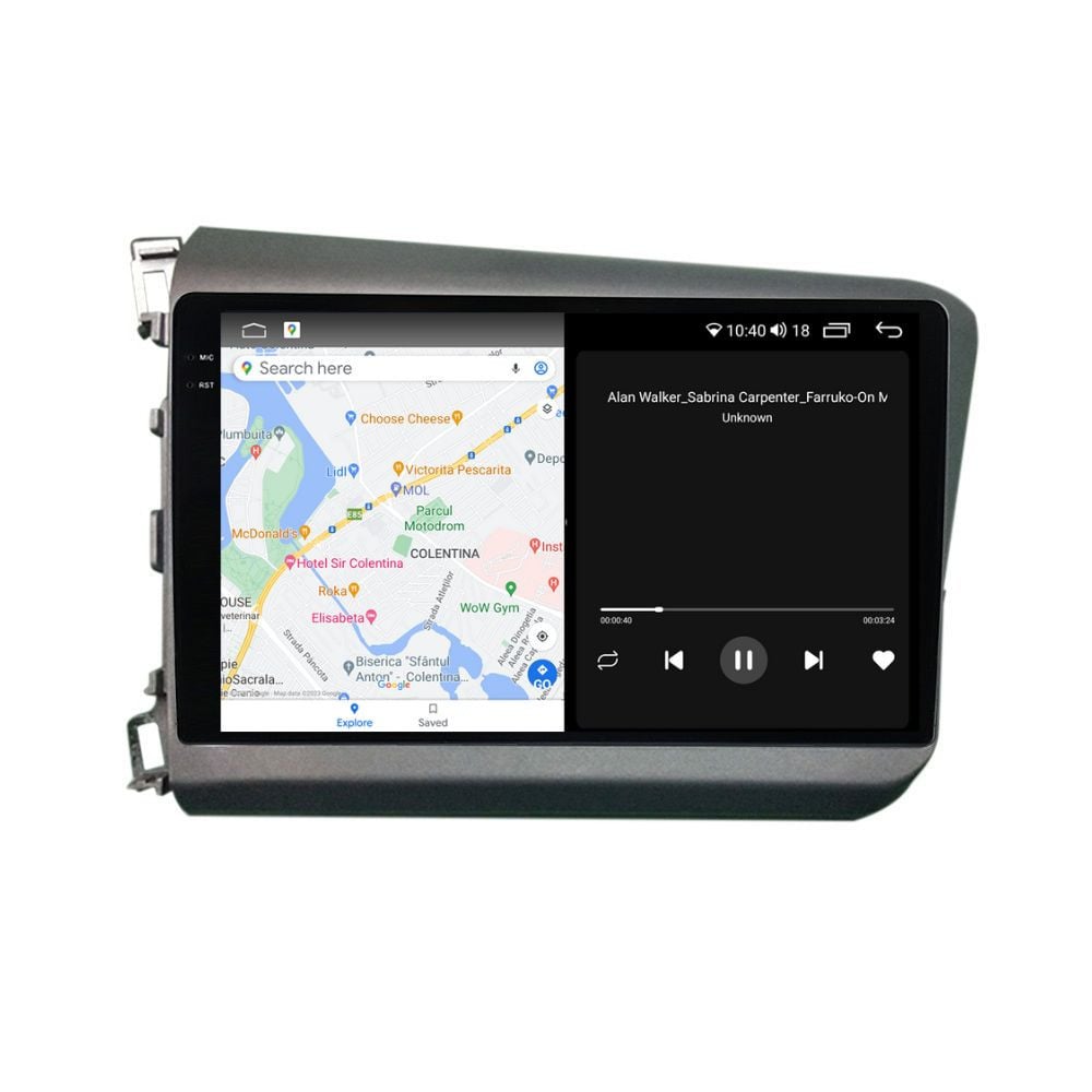 Navigatie dedicata cu Android Honda Civic IX Sedan 2011 - 2015, 8GB RAM, Radio GPS Dual Zone, Display 2K QLED 9.5