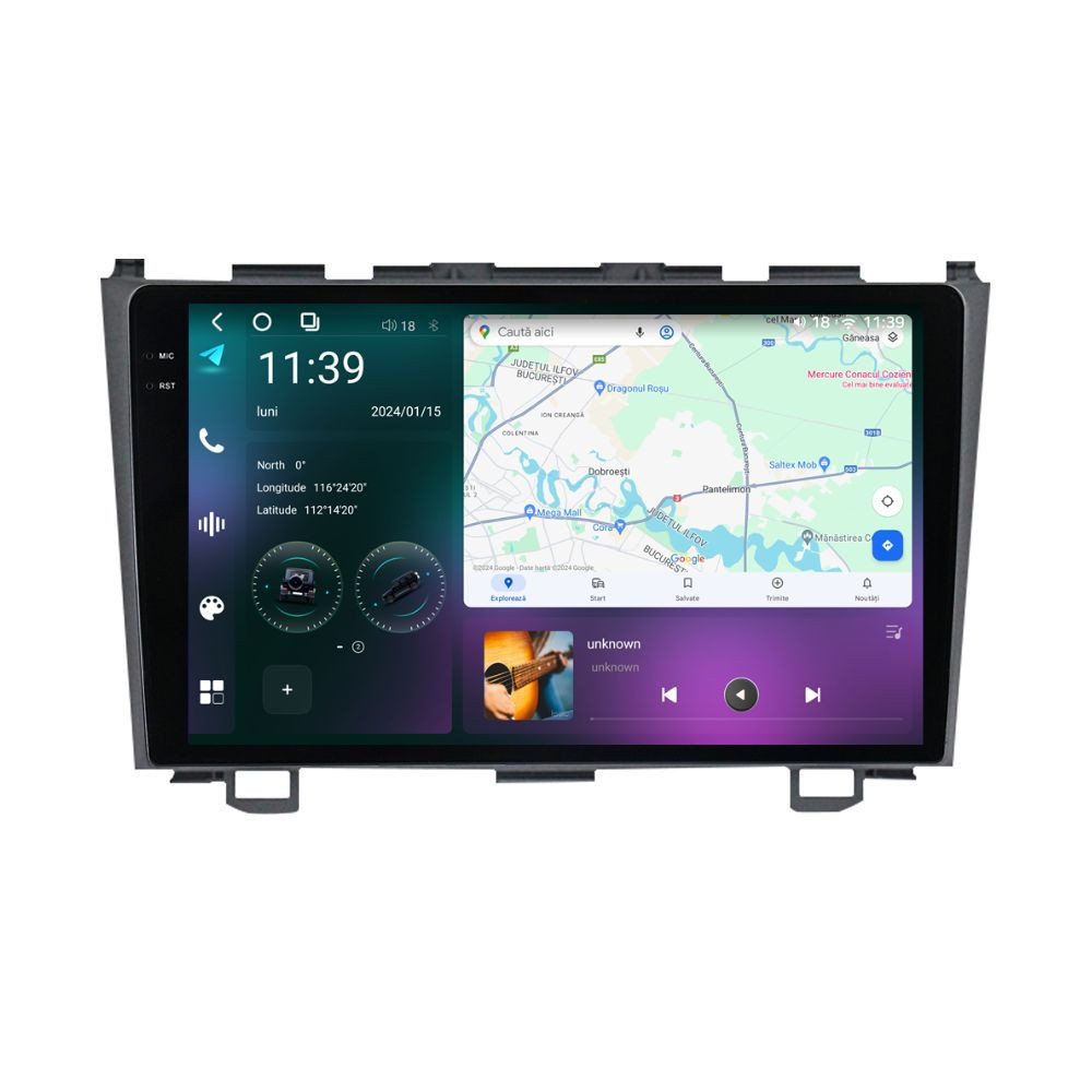 Navigatie dedicata cu Android Honda CR-V III 2006 - 2012, 12GB RAM, Radio GPS Dual Zone, Display 2K QLED 9.5