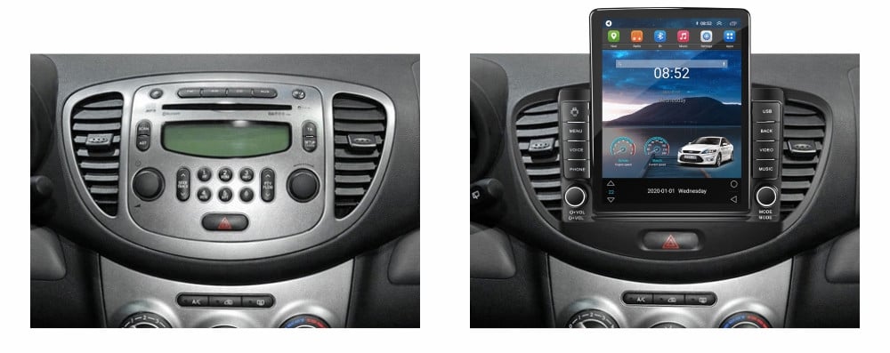 Navigatie dedicata cu Android Hyundai i10 2007 - 2013, 2GB RAM, Radio GPS Dual Zone, Touchscreen IPS 9.7