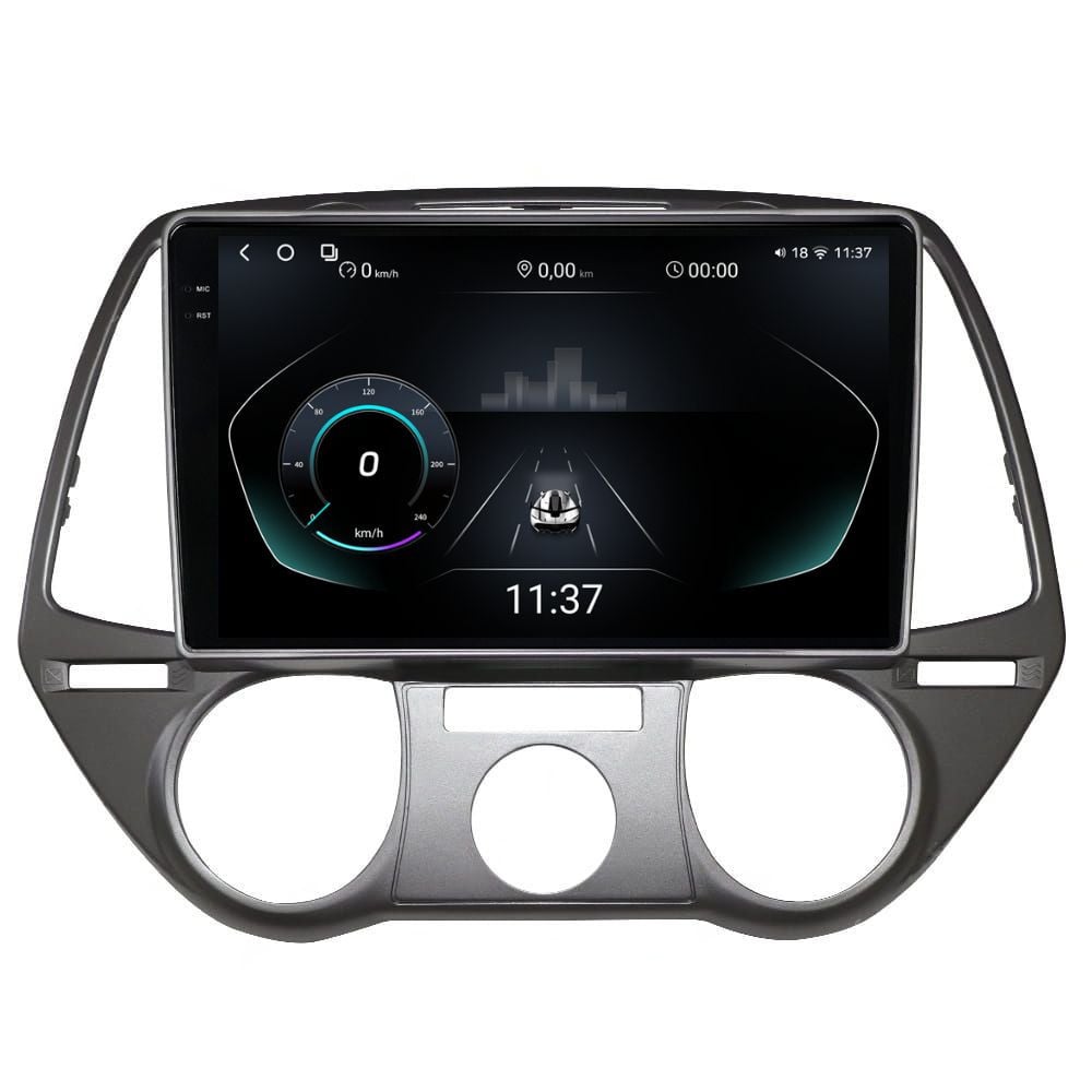 Navigatie dedicata cu Android Hyundai i20 2008 - 2012, clima manuala, 12GB RAM, Radio GPS Dual Zone, Display 2K QLED 9.5