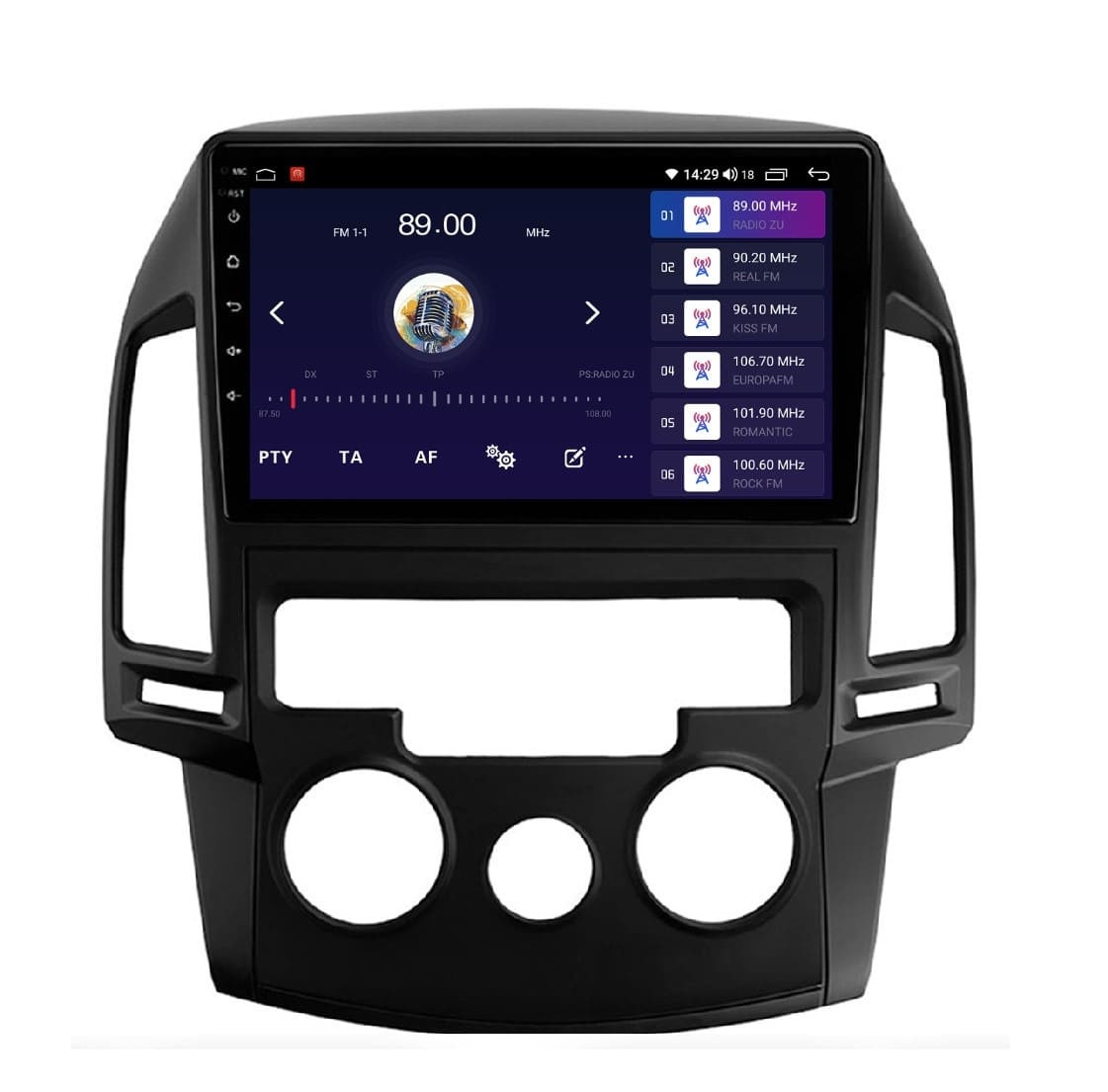 Navigatie dedicata cu Android Hyundai i30 2007 - 2012, clima manuala, 2GB RAM, Radio GPS Dual Zone, Display HD QLED 9