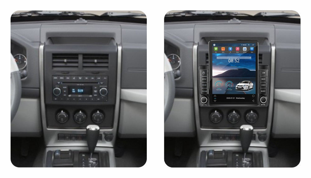 Navigatie dedicata cu Android Jeep Cherokee IV 2007 - 2014, 1GB RAM, Radio GPS Dual Zone, Touchscreen IPS 9.7