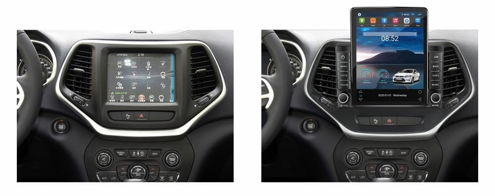 Navigatie dedicata cu Android Jeep Cherokee V 2014 - 2019, 1GB RAM, Radio GPS Dual Zone, Touchscreen IPS 9.7