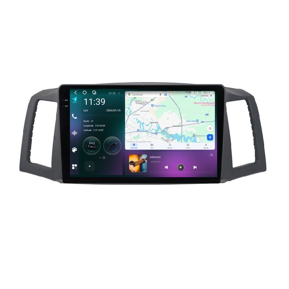 Navigatie dedicata cu Android Jeep Grand Cherokee III 2004 - 2007 fara navigatie originala, 12GB RAM, Radio GPS Dual Zone, Display 2K QLED 10.36