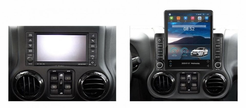 Navigatie dedicata cu Android Jeep Wrangler III (JK) 2007 - 2018, 2GB RAM, Radio GPS Dual Zone, Touchscreen IPS 9.7