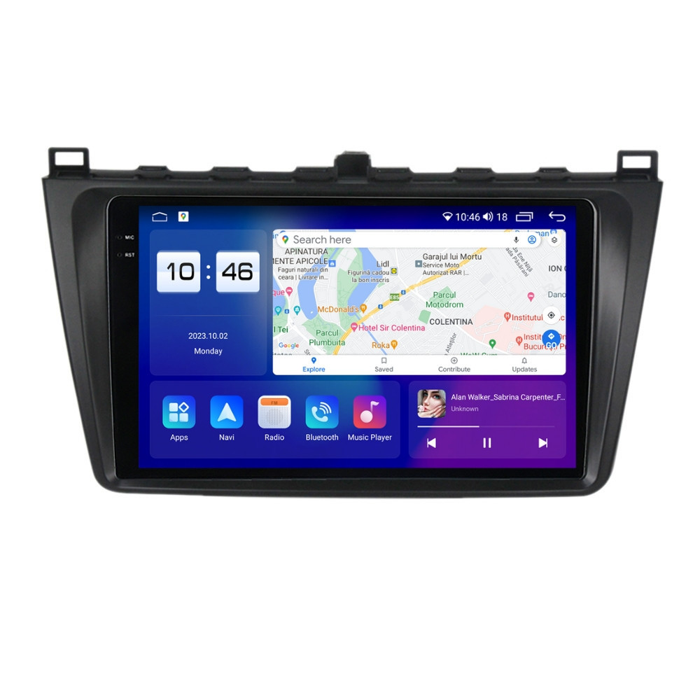 Navigatie dedicata cu Android Mazda 6 2008 - 2013, 8GB RAM, Radio GPS Dual Zone, Display 2K QLED 9.5