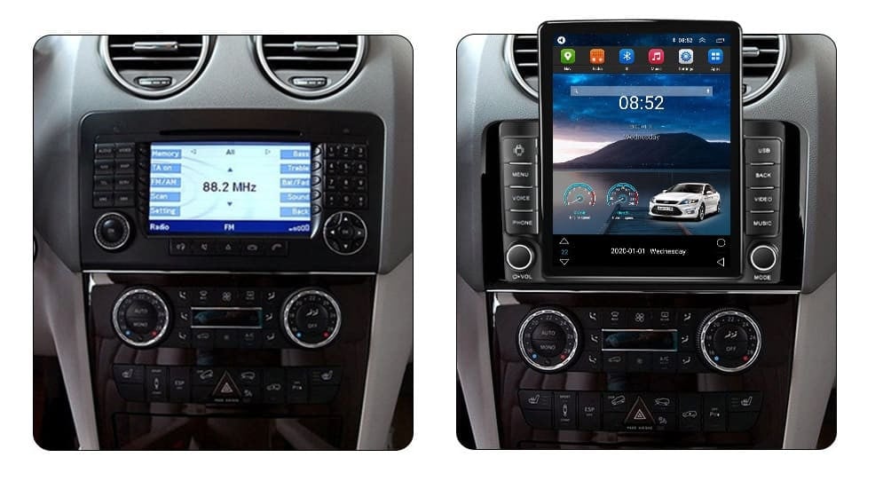 Navigatie dedicata cu Android Mercedes M-Class ML W164 2005 - 2012, 1GB RAM, Radio GPS Dual Zone, Touchscreen IPS 9.7