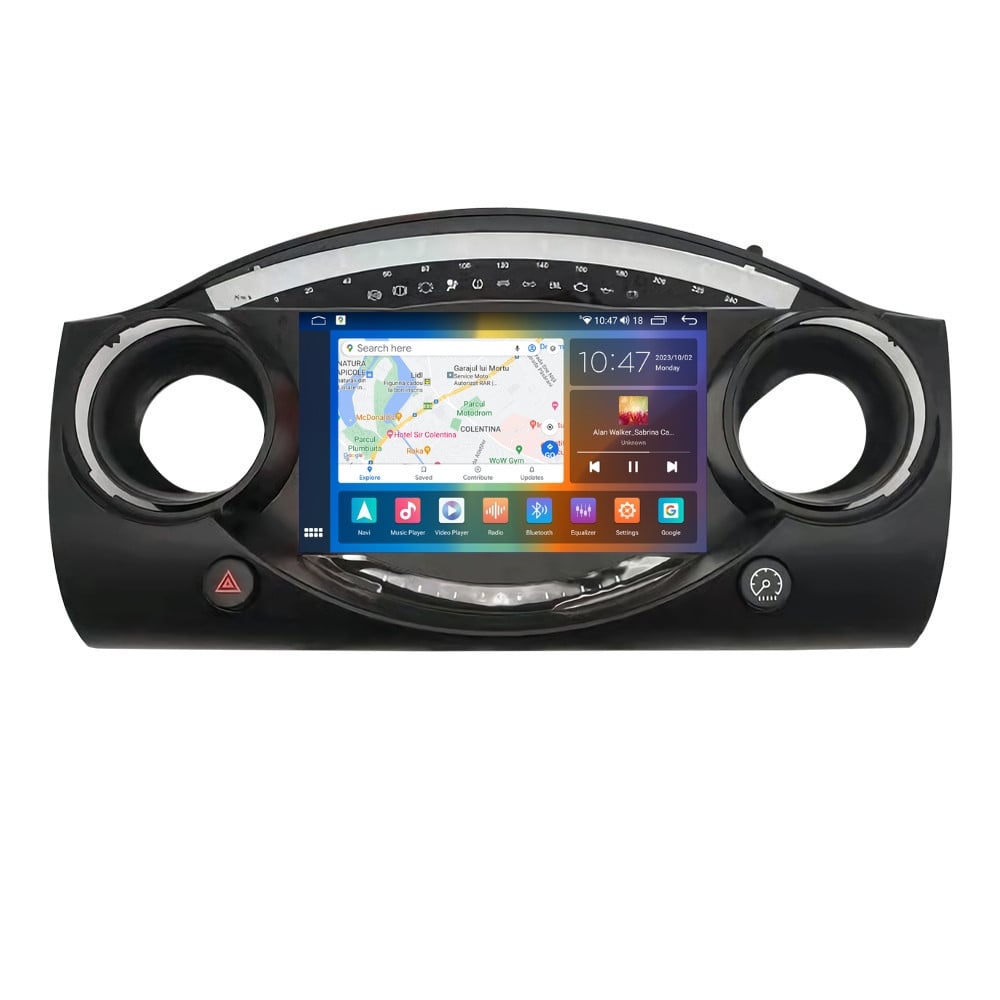 Navigatie dedicata cu Android Mini Cooper / One (R50, R52, R53) 2001 - 2008, 4GB RAM, Radio GPS Dual Zone, Display 2K QLED 9.5