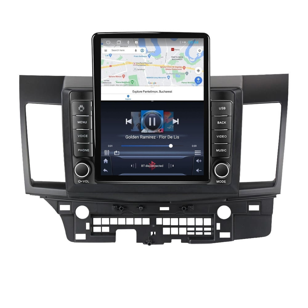 Navigatie dedicata cu Android Mitsubishi Lancer dupa 2007, 1GB RAM, Radio GPS Dual Zone, Touchscreen IPS 9.7