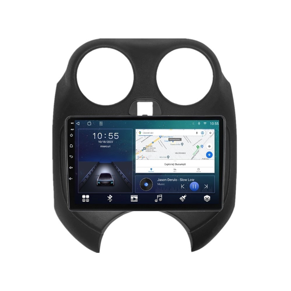 Navigatie dedicata cu Android Nissan Micra IV 2010 - 2013, 2GB RAM, Radio GPS Dual Zone, Display HD QLED 9