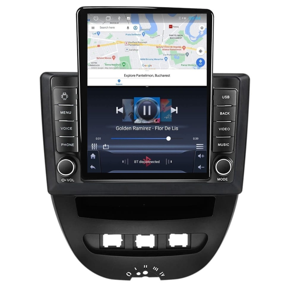 Navigatie dedicata cu Android Peugeot 107 2005 - 2014, 1GB RAM, Radio GPS Dual Zone, Touchscreen IPS 9.7" HD tip Tesla, Internet Wi-Fi, Bluetooth, MirrorLink, USB - Imagine 3
