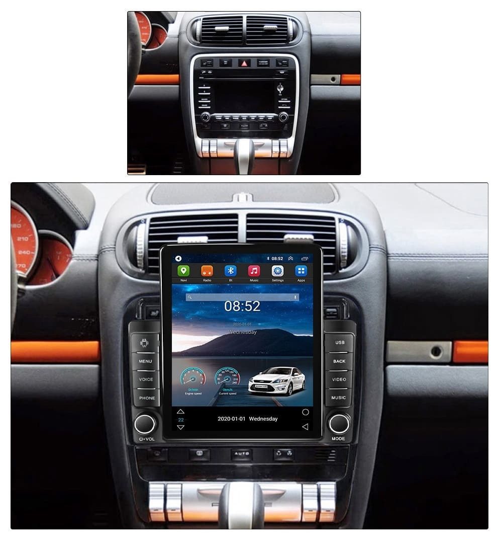 Navigatie dedicata cu Android Porsche Cayenne 2002 - 2010, 1GB RAM, Radio GPS Dual Zone, Touchscreen IPS 9.7