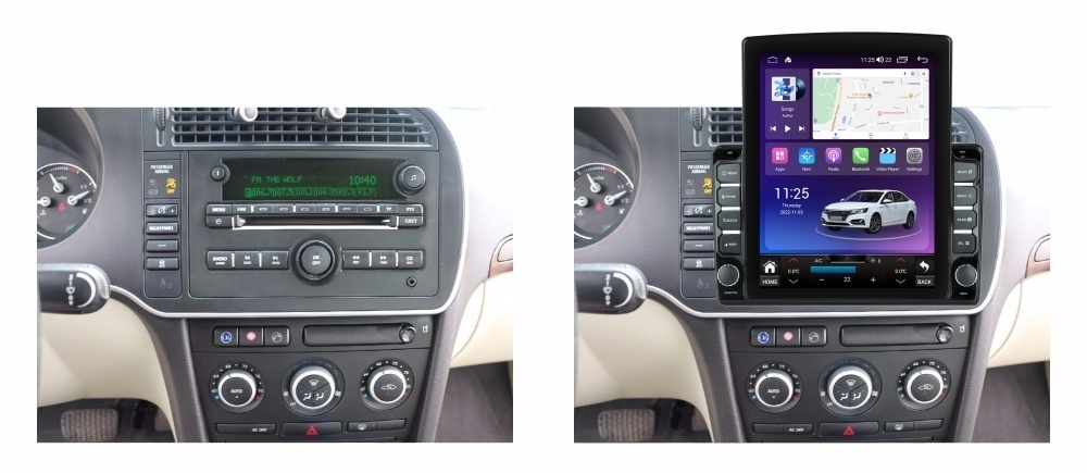 Navigatie dedicata cu Android SAAB 9-3 2007 - 2011, 8GB RAM, Radio GPS Dual Zone, Touchscreen IPS 9.7