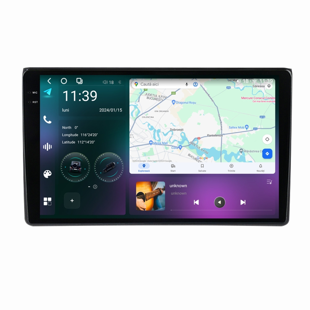 Navigatie dedicata cu Android Seat Exeo 2009 - 2013, 12GB RAM, Radio GPS Dual Zone, Display 2K QLED 9.5