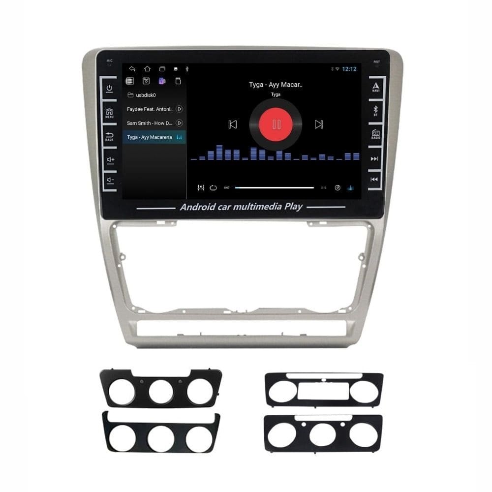 Navigatie dedicata cu Android Skoda Octavia II 2009 - 2013, gri, 1GB RAM, Radio GPS Dual Zone, Display HD IPS 8