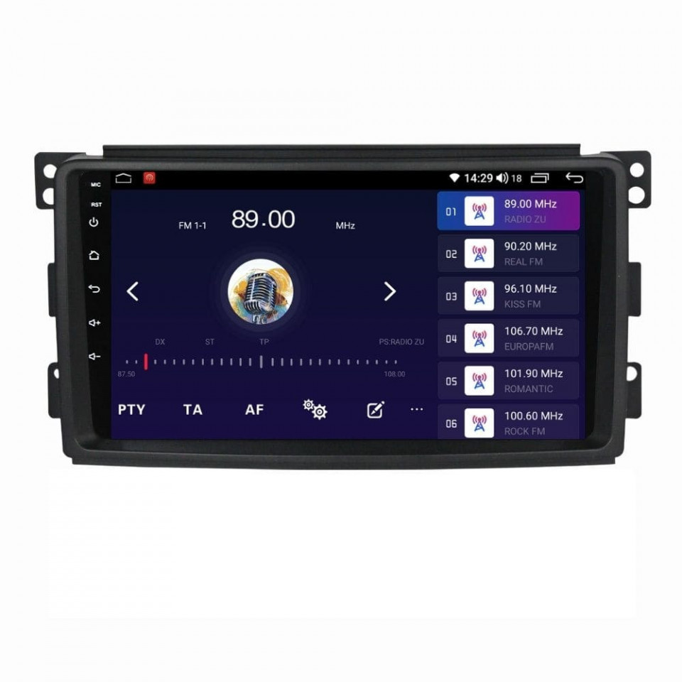 Navigatie dedicata cu Android Smart Fortwo 2007 - 2010, 4GB RAM, Radio GPS Dual Zone, Display HD QLED 9