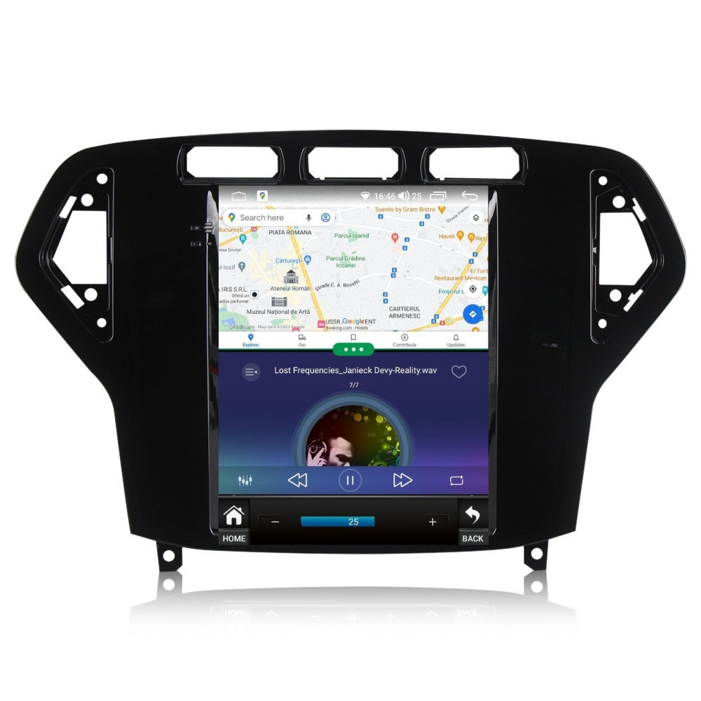 Navigatie dedicata cu Android tip tesla Ford Mondeo IV 2007 - 2011 clima automata, negru, 4GB RAM, Radio GPS Dual Zone, Touchscreen IPS 9.7