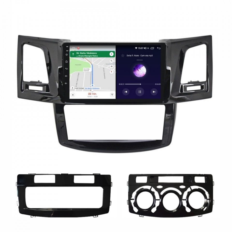 Navigatie dedicata cu Android Toyota Hilux VII 2004 - 2015, 4GB RAM, Radio GPS Dual Zone, Display HD QLED 9