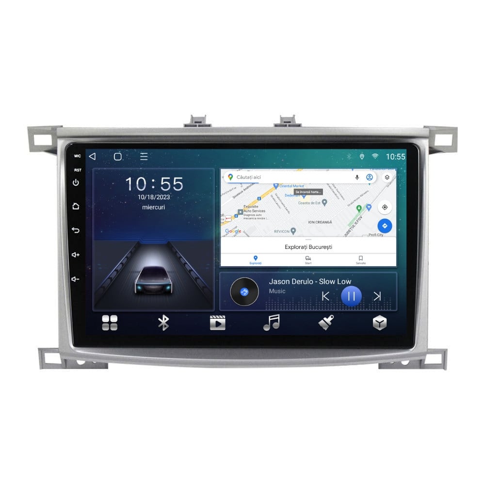 Navigatie dedicata cu Android Toyota Land Cruiser J100 2002 - 2008, 2GB RAM, Radio GPS Dual Zone, Display HD QLED 10