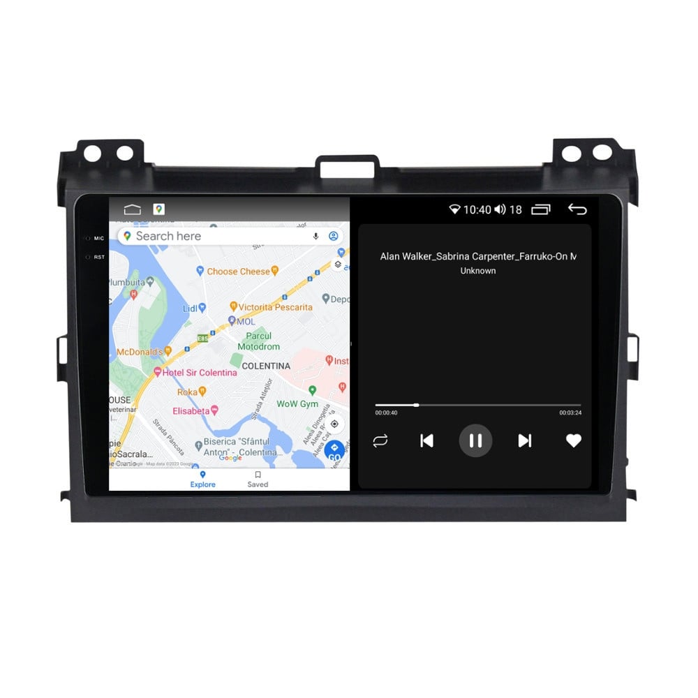 Navigatie dedicata cu Android Toyota Land Cruiser Prado J120 2002 - 2010, 8GB RAM, Radio GPS Dual Zone, Display 2K QLED 9.5