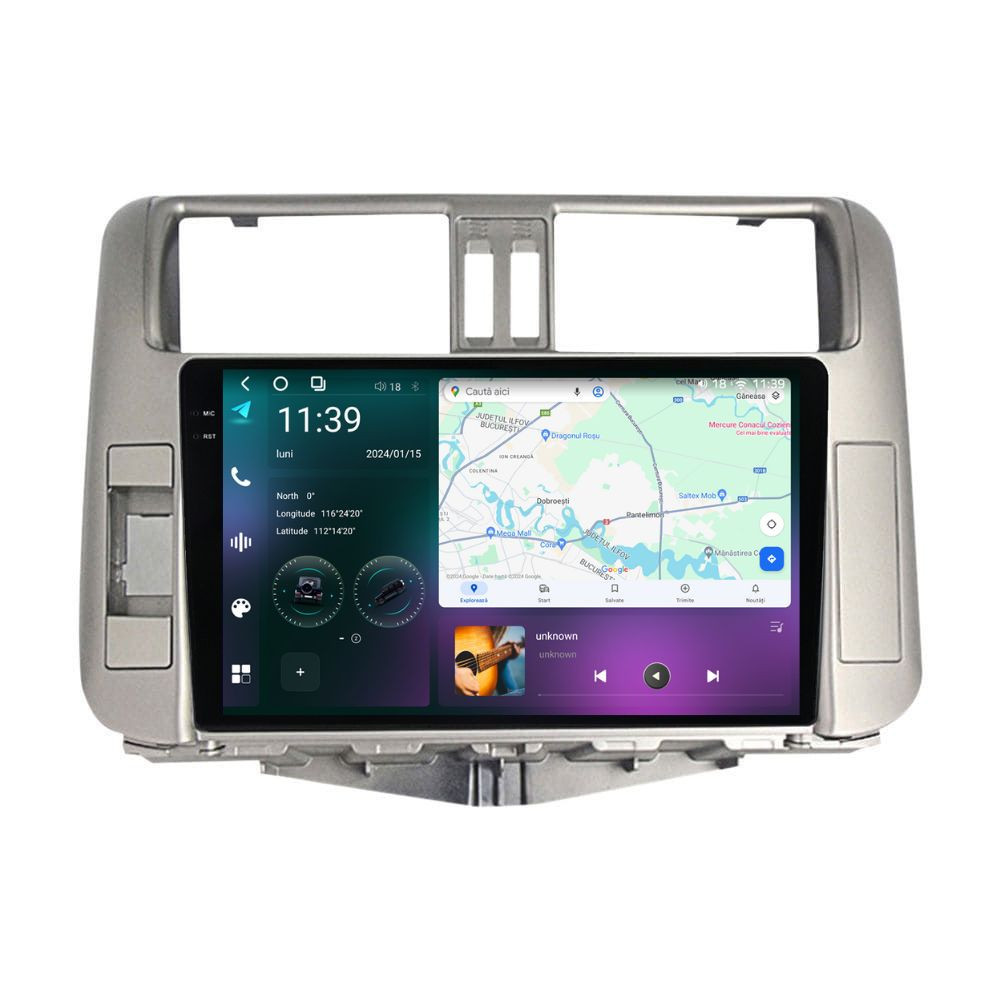 Navigatie dedicata cu Android Toyota Land Cruiser Prado J150 2009 - 2013, 12GB RAM, Radio GPS Dual Zone, Display 2K QLED 9.5