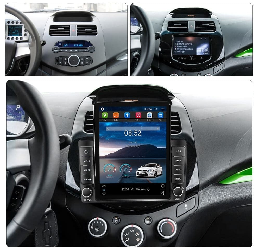 Navigatie dedicata cu Android Chevrolet Spark 2009 - 2015, 2GB RAM, Radio GPS Dual Zone, Touchscreen IPS 9.7