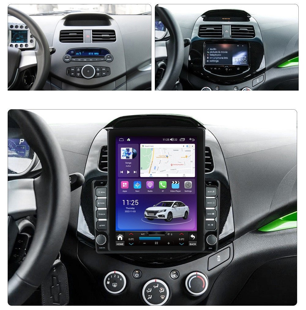 Navigatie dedicata cu Android Chevrolet Spark 2009 - 2015, 4GB RAM, Radio GPS Dual Zone, Touchscreen IPS 9.7