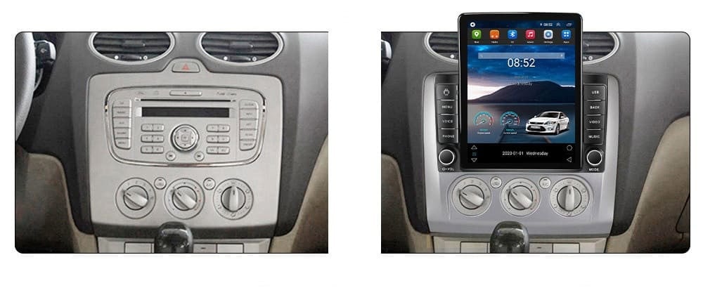 Navigatie dedicata cu Android Ford Focus II 2004 - 2011, clima manuala, 1GB RAM, Radio GPS Dual Zone, Touchscreen IPS 9.7