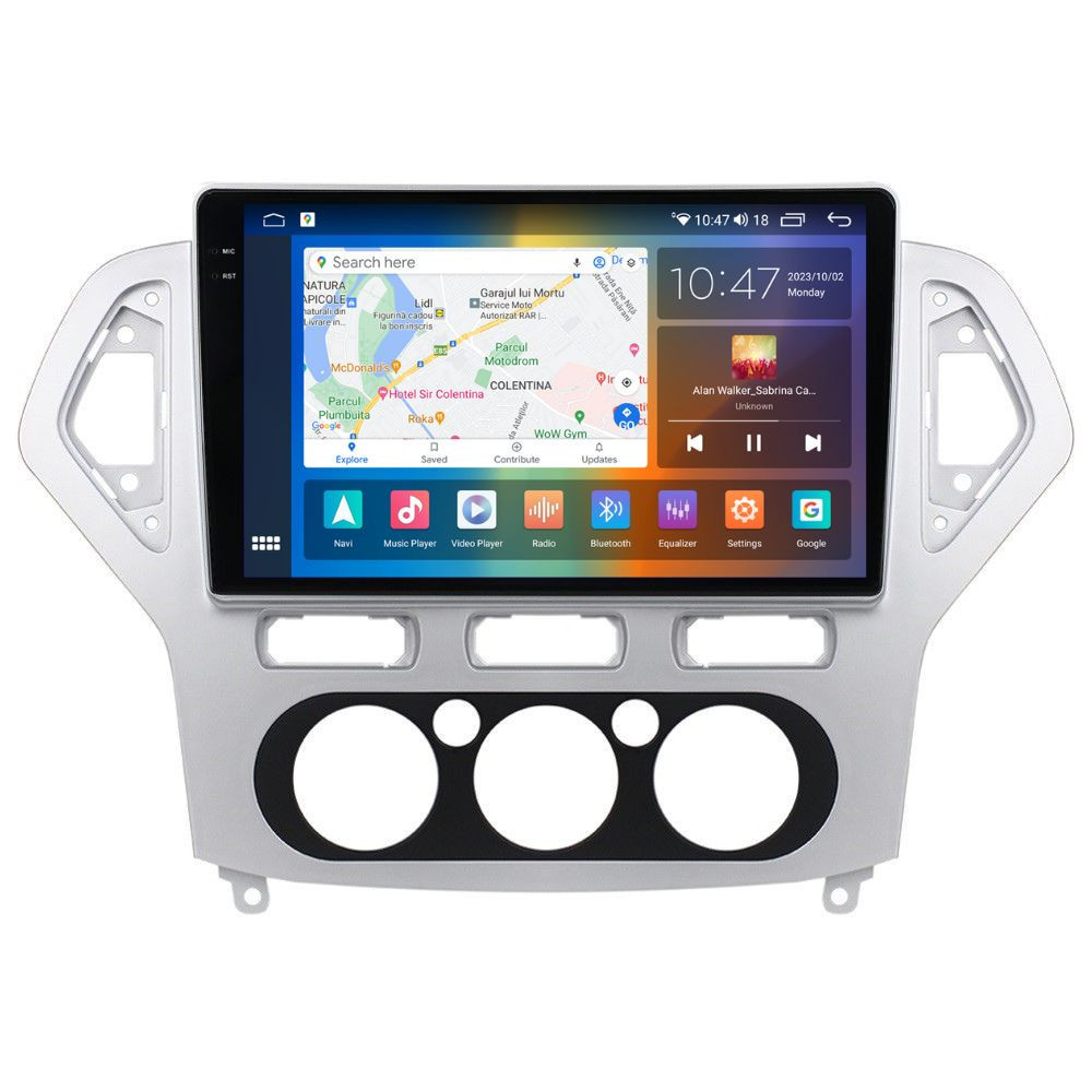 Navigatie dedicata cu Android Ford Mondeo IV 2007 - 2011, clima manuala, 4GB RAM, Radio GPS Dual Zone, Display 2K QLED 10.36