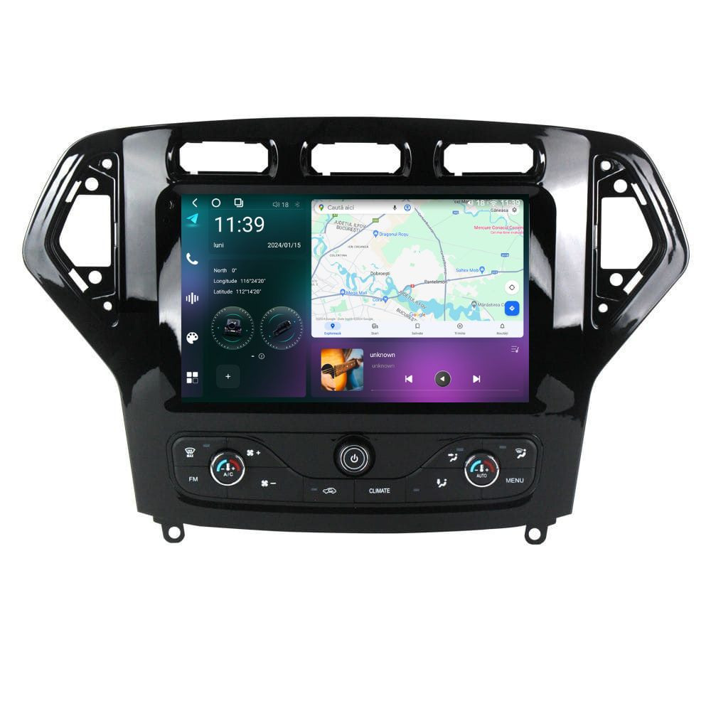 Navigatie dedicata cu Android Ford Mondeo IV 2007 - 2011 cu navigatie originala, 12GB RAM, Radio GPS Dual Zone, Display 2K QLED 9.5