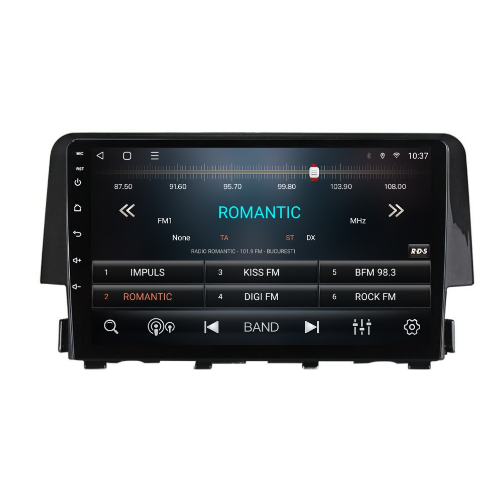 Navigatie dedicata cu Android Honda Civic X 2015 - 2021, 2GB RAM, Radio GPS Dual Zone, Display HD QLED 9