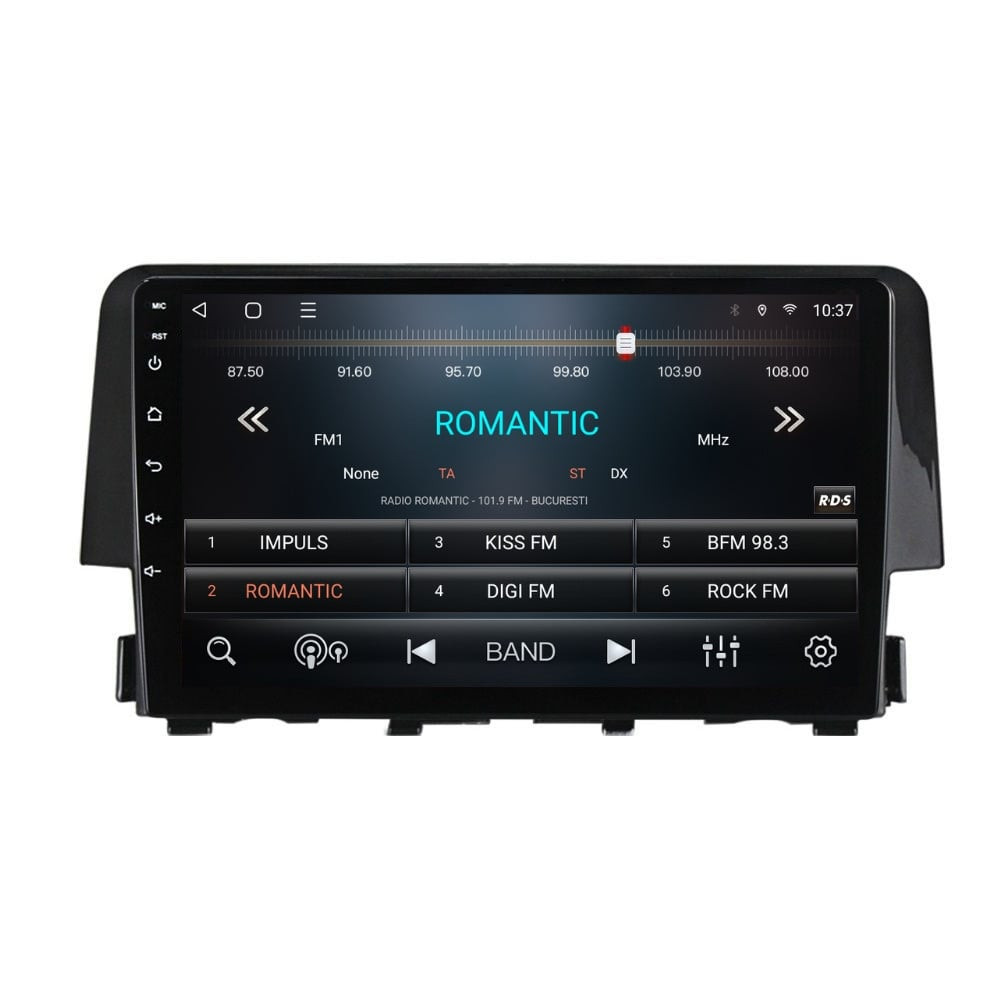 Navigatie dedicata cu Android Honda Civic X 2015 - 2021, 3GB RAM, Radio GPS Dual Zone, Display HD QLED 9