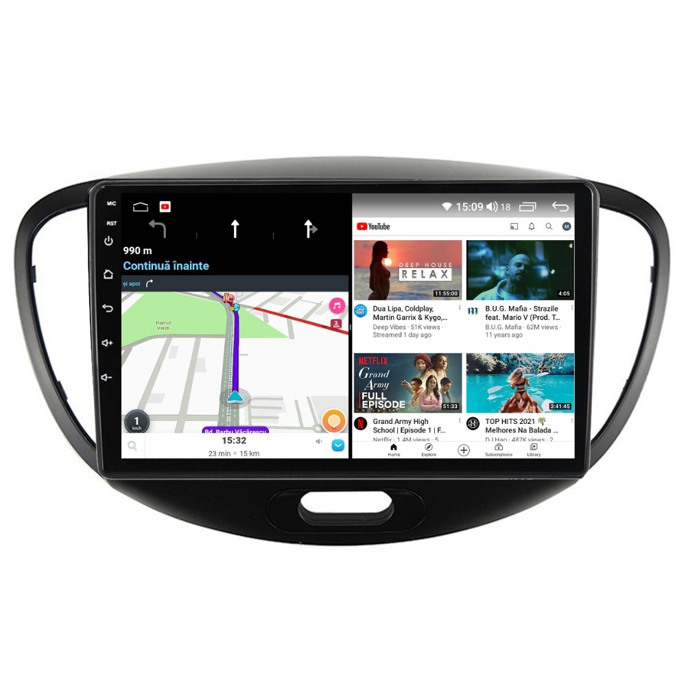 Navigatie dedicata cu Android Hyundai i10 2007 - 2013, 4GB RAM, Radio GPS Dual Zone, Display HD IPS 9" Touchscreen, Internet Wi-Fi, Bluetooth, MirrorLink, USB - Imagine 7