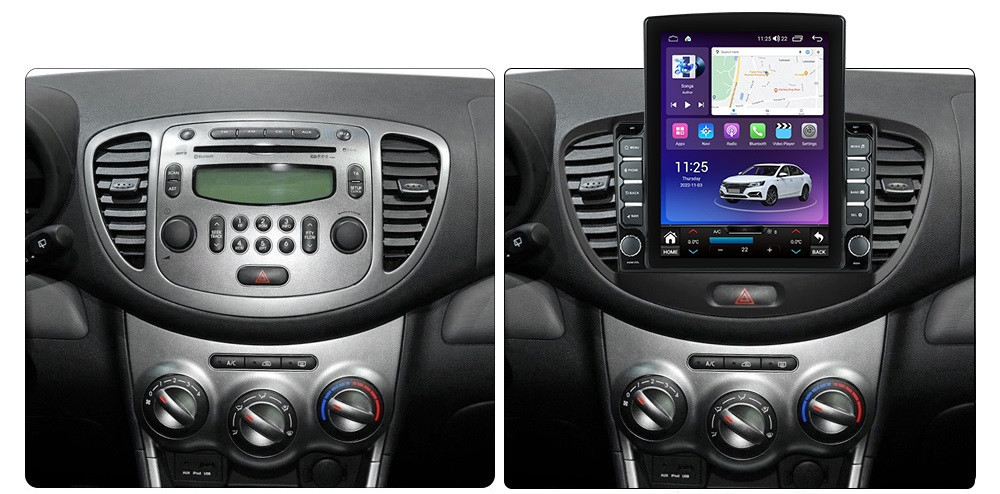 Navigatie dedicata cu Android Hyundai i10 2007 - 2013, 4GB RAM, Radio GPS Dual Zone, Touchscreen IPS 9.7