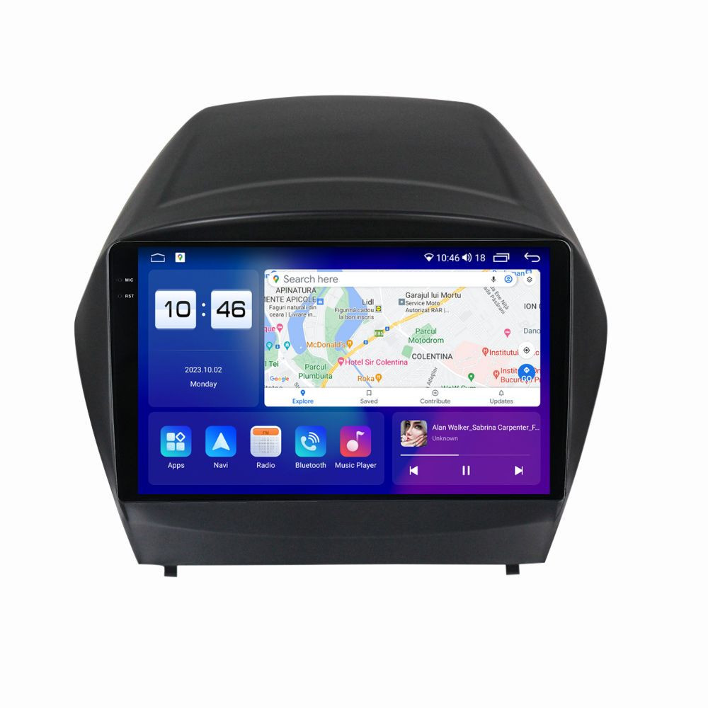 Navigatie dedicata cu Android Hyundai ix35 2009 - 2015, 4GB RAM, Radio GPS Dual Zone, Display 2K QLED 9.5