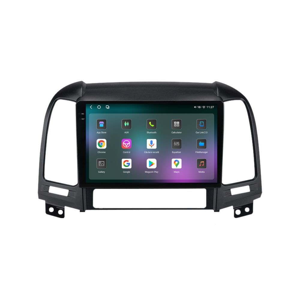 Navigatie dedicata cu Android Hyundai Santa Fe II 2006 - 2012, 12GB RAM, Radio GPS Dual Zone, Display 2K QLED 9.5