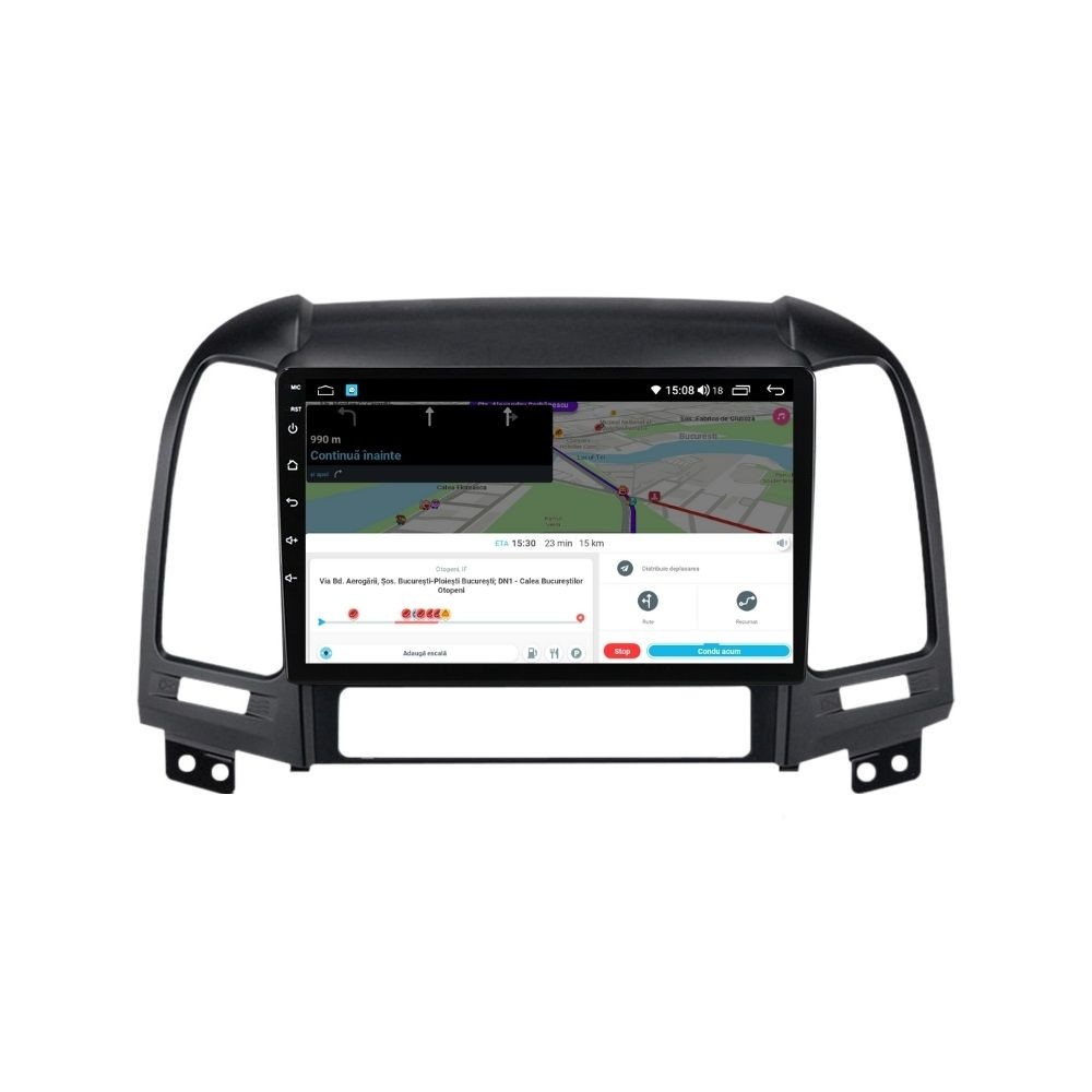 Navigatie dedicata cu Android Hyundai Santa Fe II 2006 - 2012, 4GB RAM, Radio GPS Dual Zone, Display HD QLED 9" Touchscreen, Internet Wi-Fi si slot SIM 4G, Bluetooth, MirrorLink, USB - Imagine 7