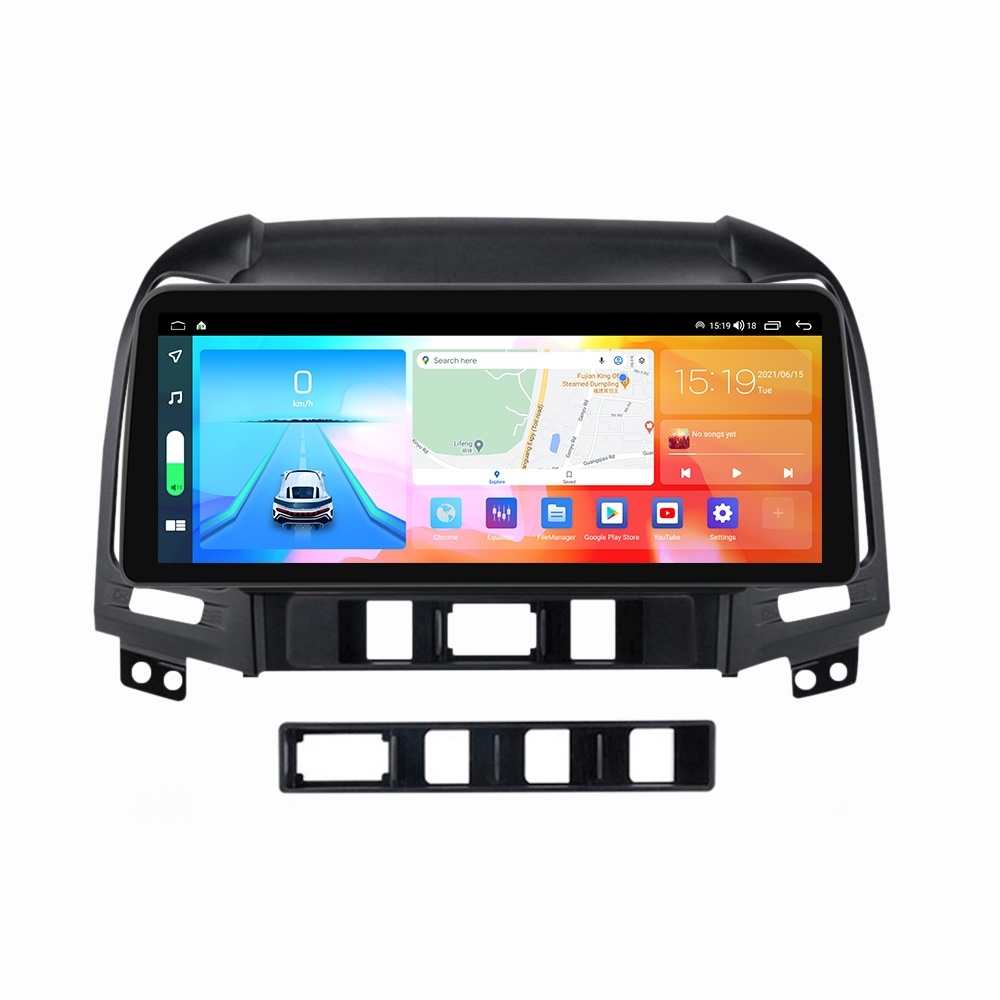 Navigatie dedicata cu Android Hyundai Santa Fe II 2006 - 2012, 8GB RAM, Radio GPS Dual Zone, Display QLED 12.3
