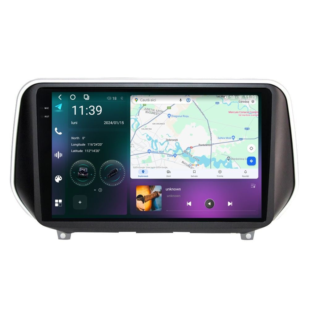 Navigatie dedicata cu Android Hyundai Santa Fe IV dupa 2018, 12GB RAM, Radio GPS Dual Zone, Display 2K QLED 10.36