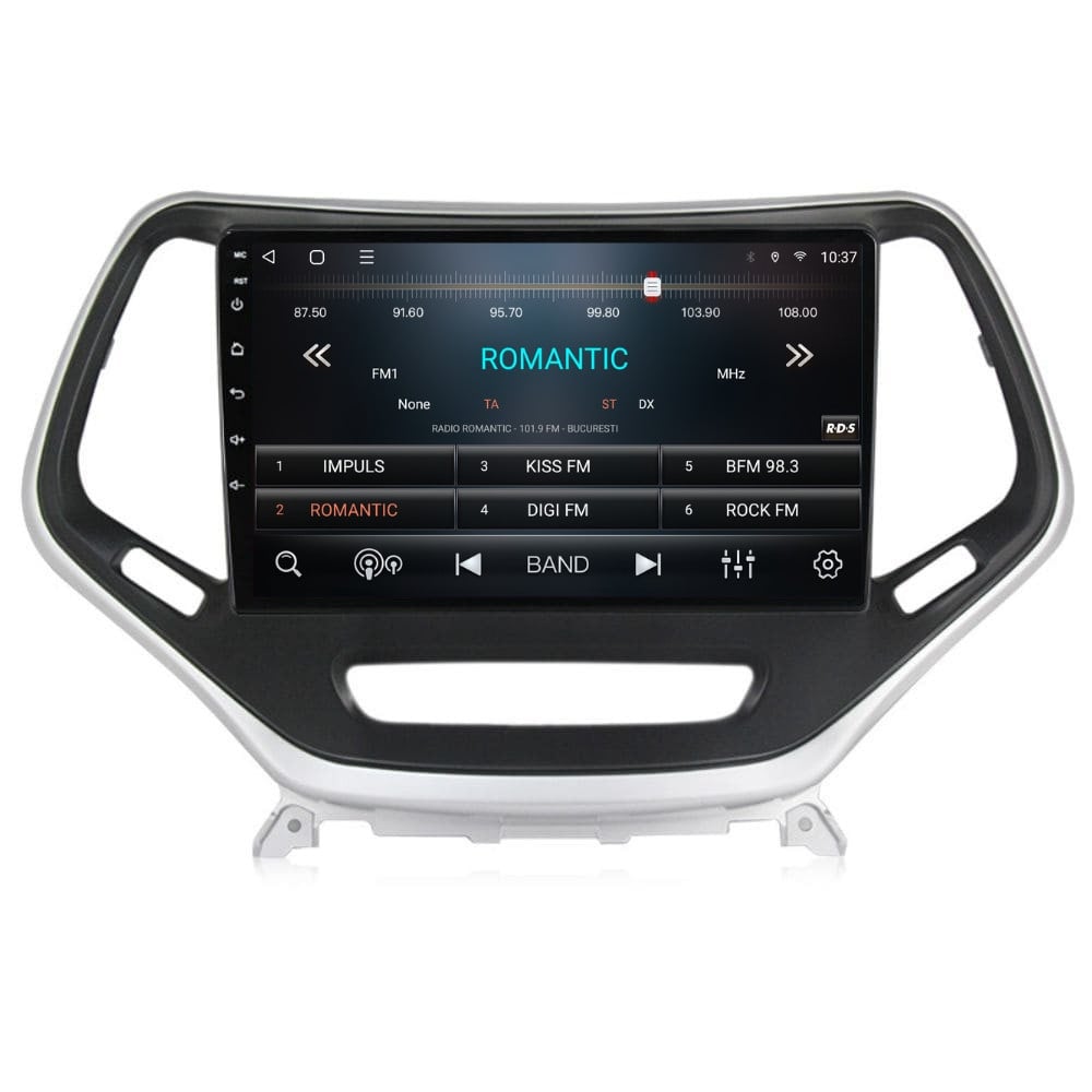 Navigatie dedicata cu Android Jeep Cherokee V 2014 - 2019, 2GB RAM, Radio GPS Dual Zone, Display HD QLED 10