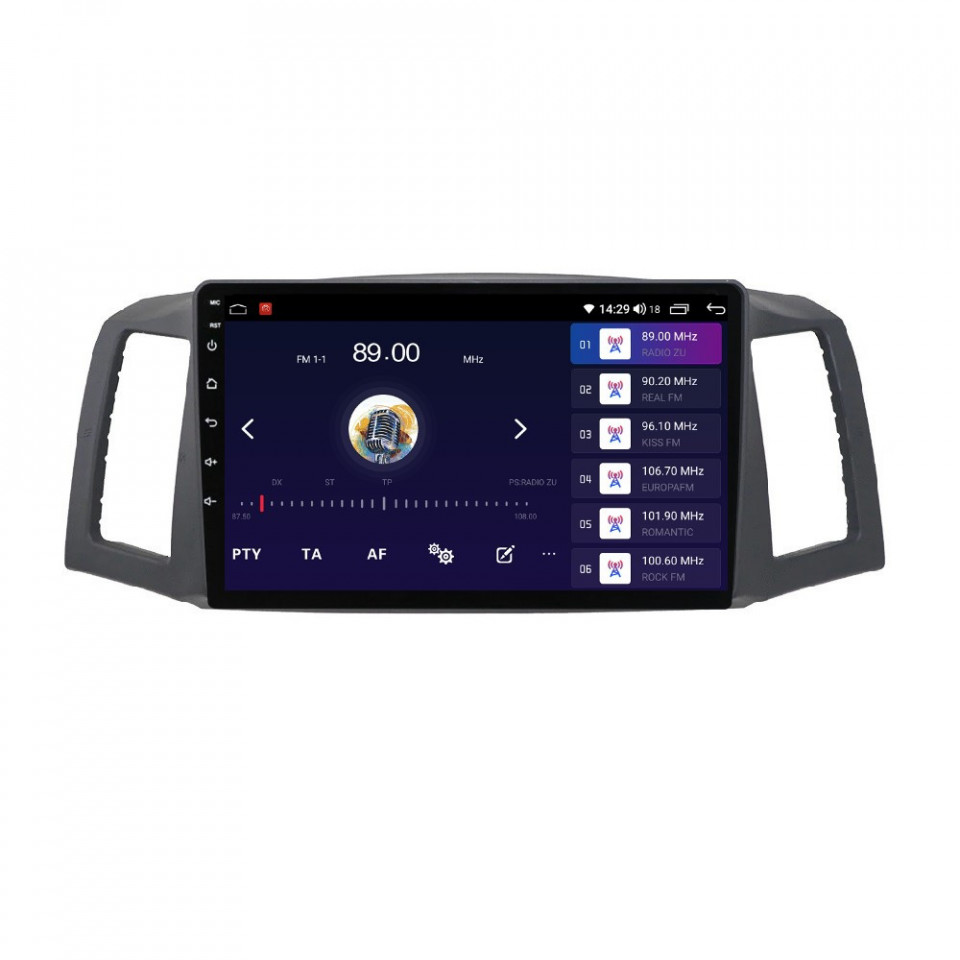 Navigatie dedicata cu Android Jeep Grand Cherokee III 2004 - 2007 fara navigatie originala, 6GB RAM, Radio GPS Dual Zone, Display HD QLED 10