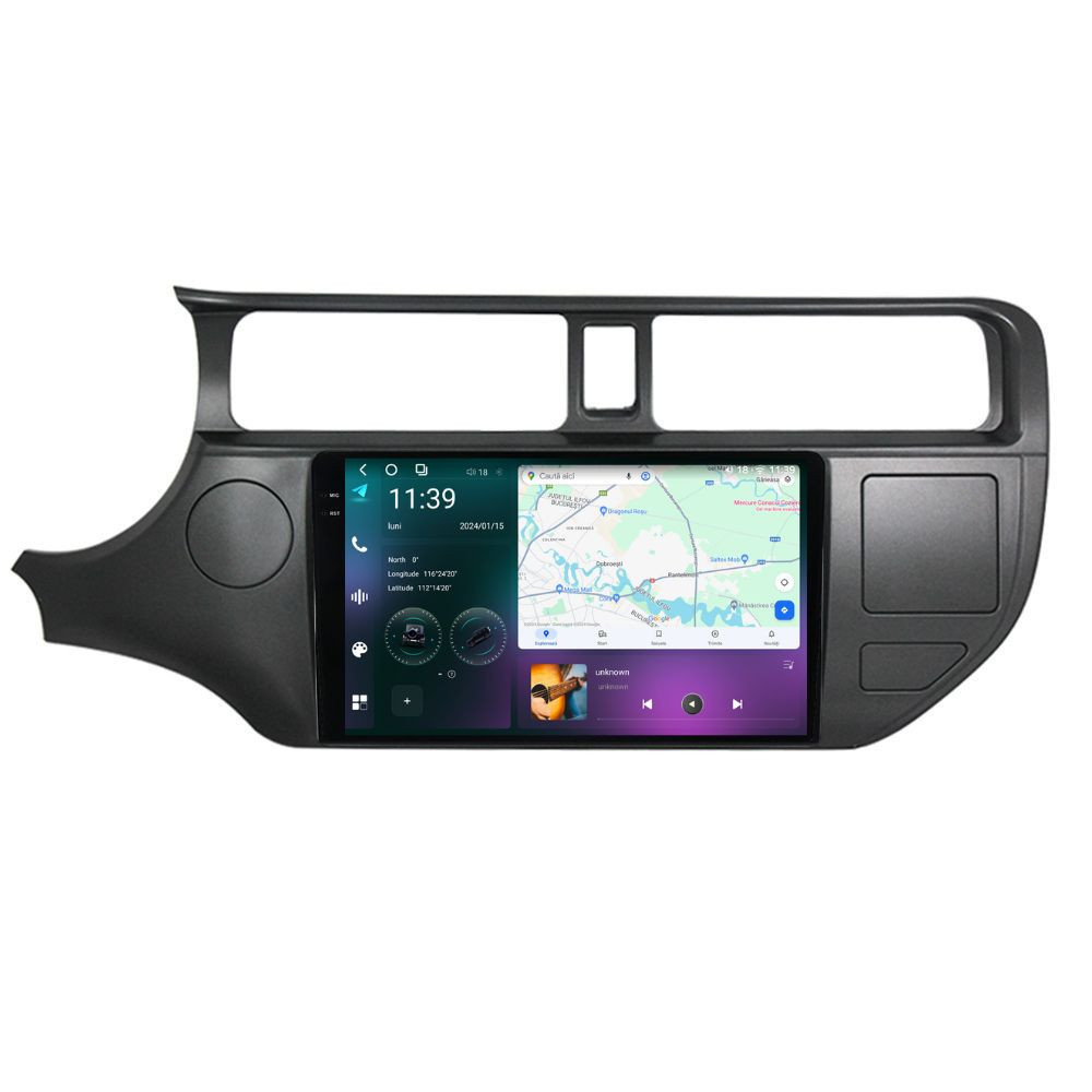 Navigatie dedicata cu Android Kia Rio III 2011 - 2014, 12GB RAM, Radio GPS Dual Zone, Display 2K QLED 9.5