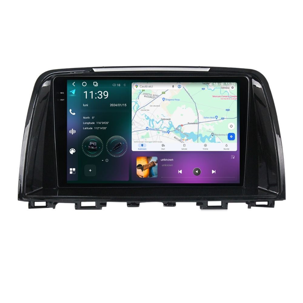 Navigatie dedicata cu Android Mazda 6 2013 - 2015, 12GB RAM, Radio GPS Dual Zone, Display 2K QLED 9.5