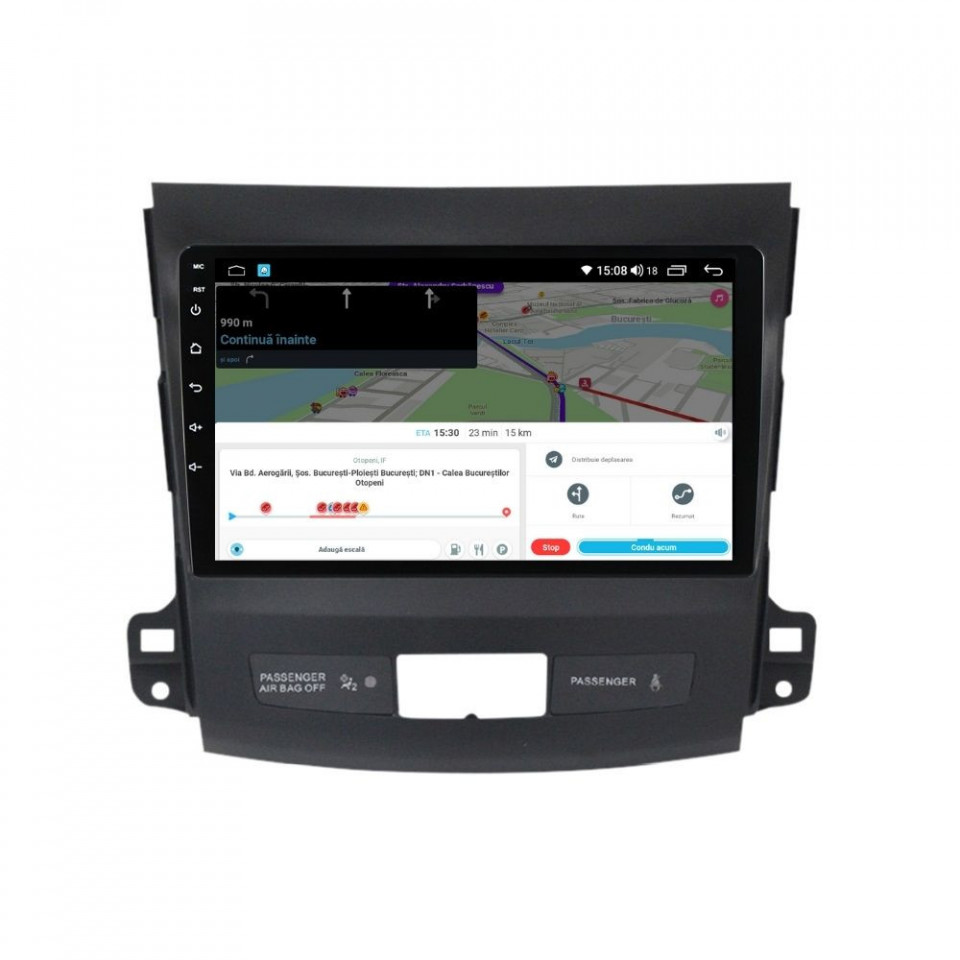 Navigatie dedicata cu Android Mitsubishi Outlander II 2006 - 2012, 8GB RAM, Radio GPS Dual Zone, Display HD QLED 9" Touchscreen, Internet Wi-Fi si slot SIM 4G, Bluetooth, MirrorLink, USB - Imagine 8